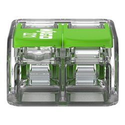 Lot de 100 Bornes de raccordement avec levier 221-422 tous conducteurs max 4 mm² 2 fils Vert