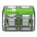 Lot de 100 Bornes de raccordement avec levier 221-422 tous conducteurs max 4 mm² 2 fils Vert