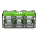 Lot de 50 Bornes de raccordement avec levier 221-423 tous conducteurs max 4 mm² 3 fils Vert