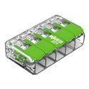 Lot de 25 Bornes de raccordement avec levier 221-425 tous conducteurs max 4 mm² 5 fils Vert