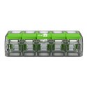 Lot de 25 Bornes de raccordement avec levier 221-425 tous conducteurs max 4 mm² 5 fils Vert