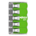 Lot de 25 Bornes de raccordement avec levier 221-425 tous conducteurs max 4 mm² 5 fils Vert