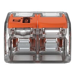 Lot de 50 Bornes de raccordement avec levier 221-612 tous conducteurs max 6 mm² 2 fils Orange