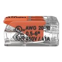 Lot de 50 Bornes de raccordement avec levier 221-612 tous conducteurs max 6 mm² 2 fils Orange