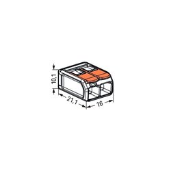 Lot de 50 Bornes de raccordement avec levier 221-612 tous conducteurs max 6 mm² 2 fils Orange