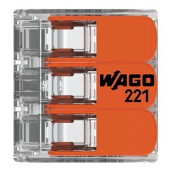 Lot de 30 Bornes de raccordement avec levier 221-613 tous conducteurs max 6 mm² 3 fils Orange