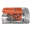 Lot de 30 Bornes de raccordement avec levier 221-613 tous conducteurs max 6 mm² 3 fils Orange