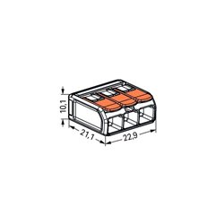 Lot de 30 Bornes de raccordement avec levier 221-613 tous conducteurs max 6 mm² 3 fils Orange