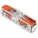 Lot de 60 Bornes de raccordement avec levier 221-2411 Inline tous conducteurs max 4 mm² 2 fils Orange