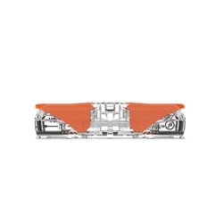 Lot de 60 Bornes de raccordement avec levier 221-2411 Inline tous conducteurs max 4 mm² 2 fils Orange
