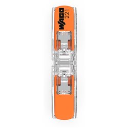 Lot de 60 Bornes de raccordement avec levier 221-2411 Inline tous conducteurs max 4 mm² 2 fils Orange
