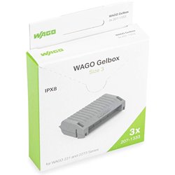 Lot de 3 Dérivations Gelbox 207-1333 pour tous conducteurs max 4 mm² taille 3 Gris