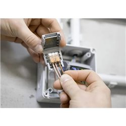 Lot de 3 Dérivations Gelbox 207-1333 pour tous conducteurs max 4 mm² taille 3 Gris