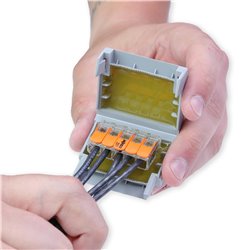 Lot de 3 Dérivations Gelbox 207-1432 pour tous conducteurs max 6 mm² taille 2 Gris