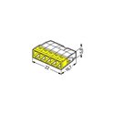 Lot de 100 Connecteurs de passage à enficher 2273-205 pour tous conducteurs max 2,5 mm² 5 fils Jaune