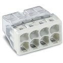 Lot de 50 Connecteurs de passage à enficher 2273-208 pour tous conducteurs max 2,5 mm² 8 fils Blanc