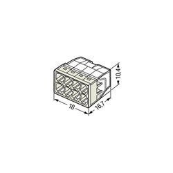 Lot de 50 Connecteurs de passage à enficher 2273-208 pour tous conducteurs max 2,5 mm² 8 fils Blanc