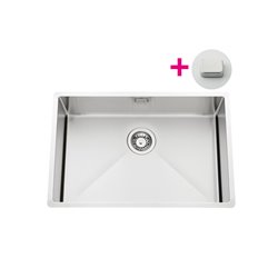 Evier Pisa EVSP55 670x450 mm vidage automatique n°2 carrée chromée Inox lisse
