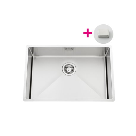 Evier Pisa EVSP55 670x450 mm vidage automatique n°2 carrée chromée Inox lisse Evier Pisa EVSP55 670x450 mm vidage automatique n°2 carrée chromée Inox lisse