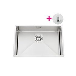 Evier Pisa EVSP55 670x450 mm vidage automatique n°7 tirette satinée Inox lisse