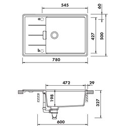 Evier Tia EVC21311 780x500 mm Puro