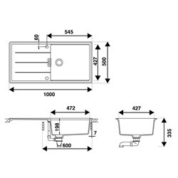 Evier Tia EVC213011 1000x500 mm Polaris