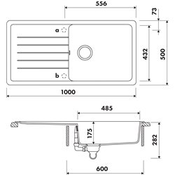 Evier Picania EV0005 1000x500 mm Croma