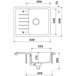 Evier Picania EV0003 620x500 mm Alpina