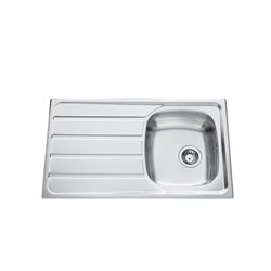 Evier Montebello EV 4501 Inox Lisse 1 cuve, égouttoir à gauche 860x500 mm