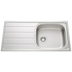 Evier Montebello EV 45011 Inox Lisse 1 cuve, égouttoir à gauche 1000x500 mm