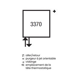Radiateur eau chaude Fassane HX 1521 Watts Hauteur 2200 mm - Coloris Blanc Standard - Raccordement en bas à gauche