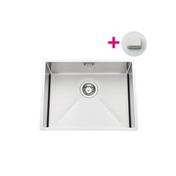 Evier Pisa EVSP 54 Vidage automatique carré chromé Satiné 570x500 mm