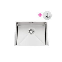 Evier Pisa EVSP 54 Vidage automatique tirette laiton Satiné 570x500 mm