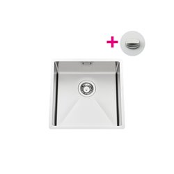 Evier Pisa EVSP 53 Vidage automatique ronde chromée Satiné 450x500 mm