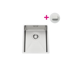 Evier Pisa EVSP 52 Vidage automatique carré chromé Satiné 390x500 mm