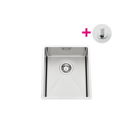 Evier Pisa EVSP 52 Vidage automatique tirette laiton Satiné 390x500 mm