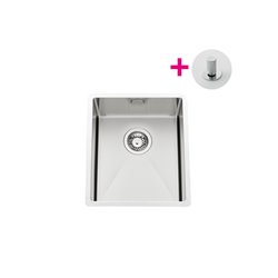 Evier Pisa EVSP 52 Vidage automatique tirette laiton Satiné 390x500 mm