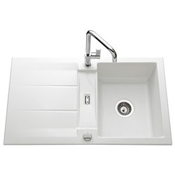Evier Genea EV5091 1 bac, 1 égouttoir Blanc Brillant