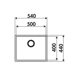 Evier Zentia EV577 540x440 mm Blanc