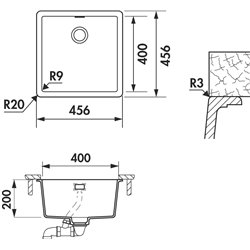 Evier Brooklyn EVSP8100 456x456 mm Croma