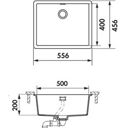 Evier Brooklyn EVSP8100L 556x456 mm Nero