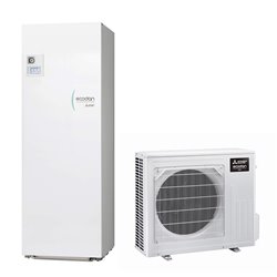 Pompe à chaleur air eau Ecodan Eco Inverter Duo 2 zones 4,5 kWatts, 170 Litres Monophasé R32