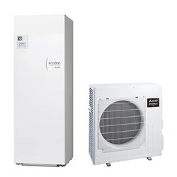 Pompe à chaleur air eau Ecodan Eco Inverter Duo 2 zones 7 kWatts, 170 Litres Monophasé R32