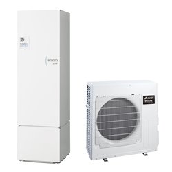 Pompe à chaleur air eau Ecodan Eco Inverter Duo 7,5 kWatts, 300 Litres Monophasé R32