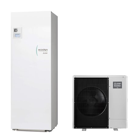 Pompe à chaleur air eau Ecodan Power Inverter Silence Duo 2 zones 8 kWatts, 170 Litres Monophasé R32 Pompe à chaleur air eau Ecodan Power Inverter Silence Duo 2 zones 8 kWatts, 170 Litres Monophasé R32