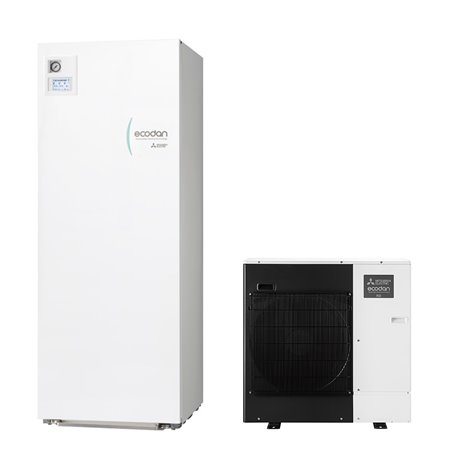 Pompe à chaleur air eau Ecodan Power Inverter Duo Package 5 kWatts, 200 Litres Monophasé R32 Pompe à chaleur air eau Ecodan Power Inverter Duo Package 5 kWatts, 200 Litres Monophasé R32