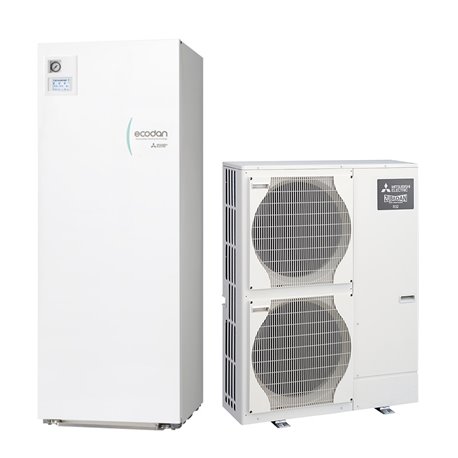 Pompe à chaleur air eau Ecodan Zubadan Silence Duo Package 14 kWatts, 200 Litres Monophasé R32 Pompe à chaleur air eau Ecodan Zubadan Silence Duo Package 14 kWatts, 200 Litres Monophasé R32