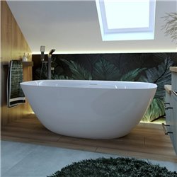 Baignoire Ellipse 170x82 cm, Blanc Mat avec siphon PW64017003031