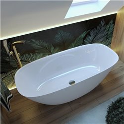 Baignoire Ellipse 170x82 cm, Blanc Mat avec siphon PW64017003031