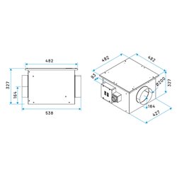 Caisson d'extraction ou d'insufflation EasyVEC® Compact MW 600 m³/h non isolé